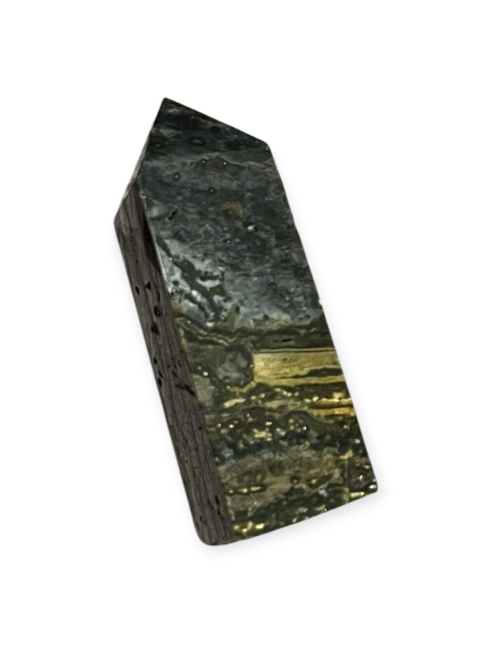 Kambaba Jasper Crystal Tower Polished Point Green Orbicular Stone Specimen